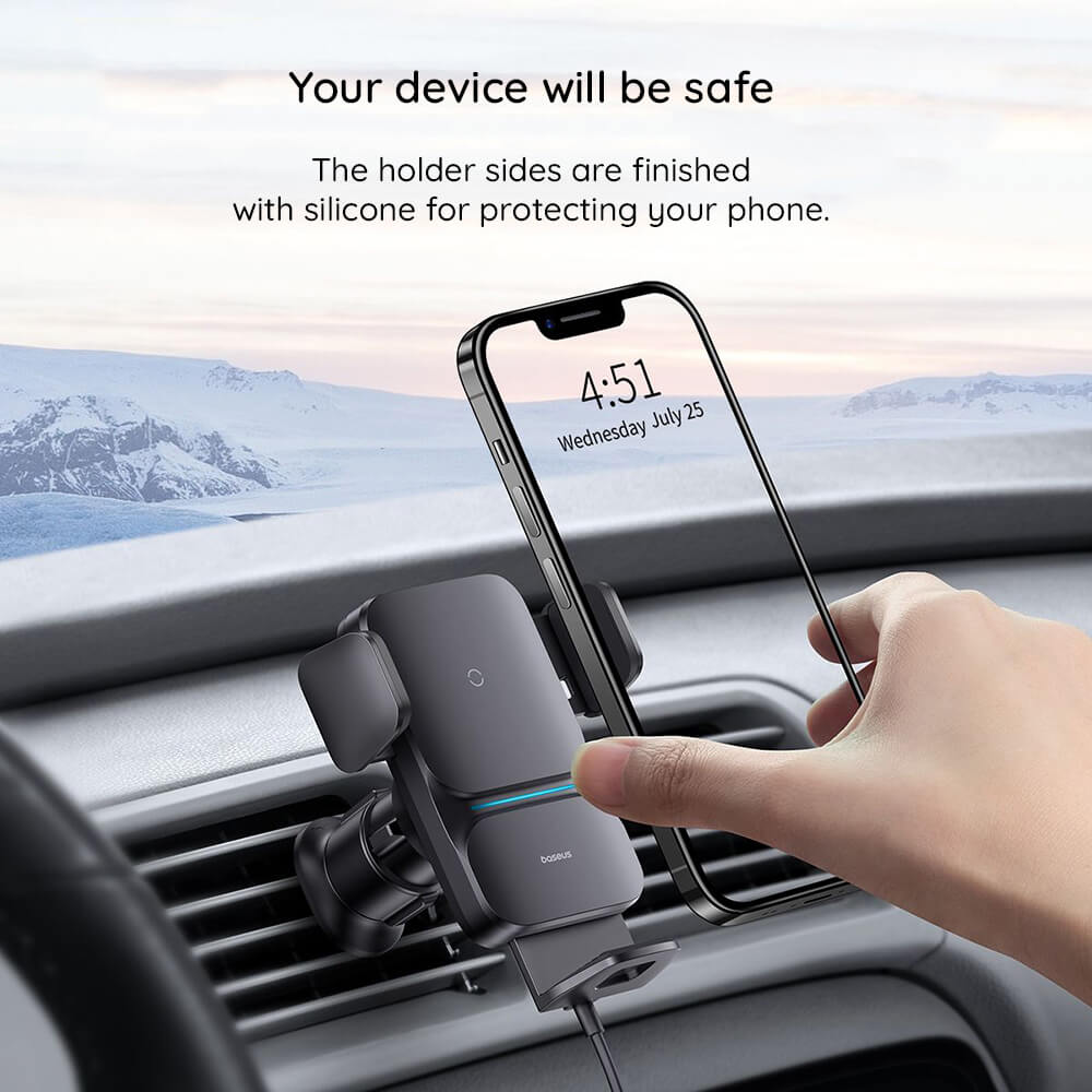 Baseus Wisdom Series Μαγνητική Βάση για το Ταμπλό του Αυτοκινήτου με Ασύρματη Φόρτιση 15W - Cluster Black