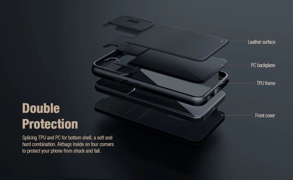 Nillkin Samsung Galaxy S23 Plus Qin Smooth Leather Pro Flip Book Case with Camera Protection Θήκη Βιβλίο με Κάλυμμα για την Κάμερα - Black