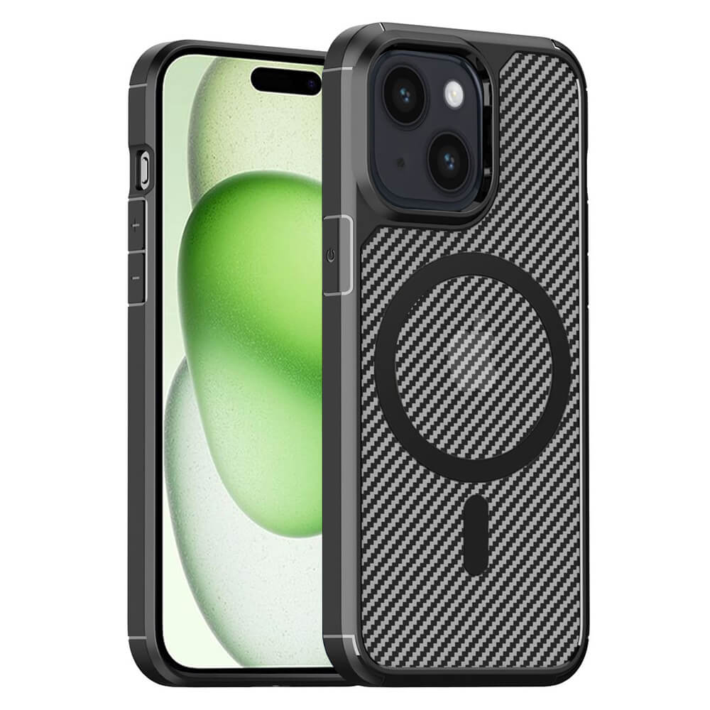 Techsuit iPhone 15 - CarbonFuse MagSafe - Σκληρή Θήκη - Black