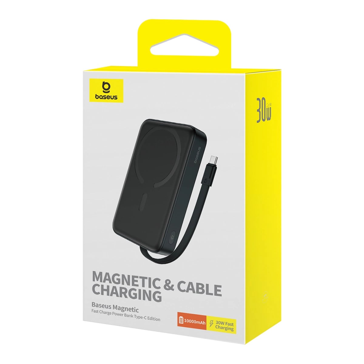 Baseus Magnetic Mini Ασύρματο MagSafe PowerBank 10000mAh 30W με Ενσωματωμένο Καλώδιο Type - C - Black