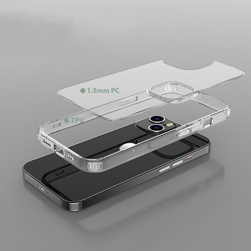 Tech - Protect iPhone 14 Pro Max Flexair Hybrid Σκληρή Θήκη με Πλαίσιο Σιλικόνης - Διάφανη