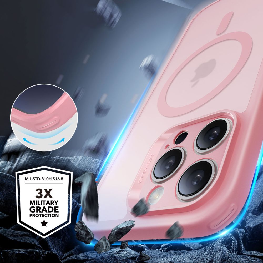 ESR iPhone 16 Pro Max - Classic Pro Halolock - Σετ με 1 Αντιχαρακτικό Γυαλί Οθόνης και Θήκη MagSafe - Frosted Pink
