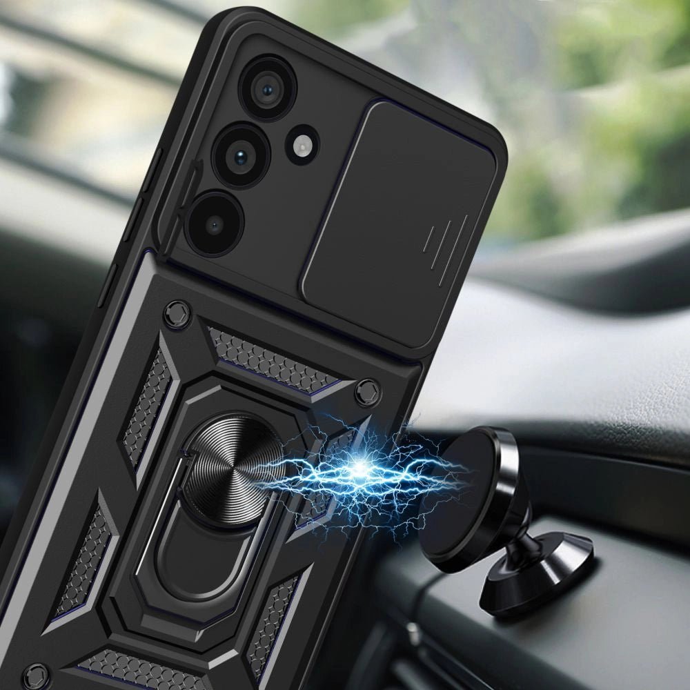 Tech - Protect Samsung Galaxy A56 5G Camshield Pro Σκληρή Θήκη με Πλαίσιο Σιλικόνης και Δαχτυλίδι Συγκράτησης - Black