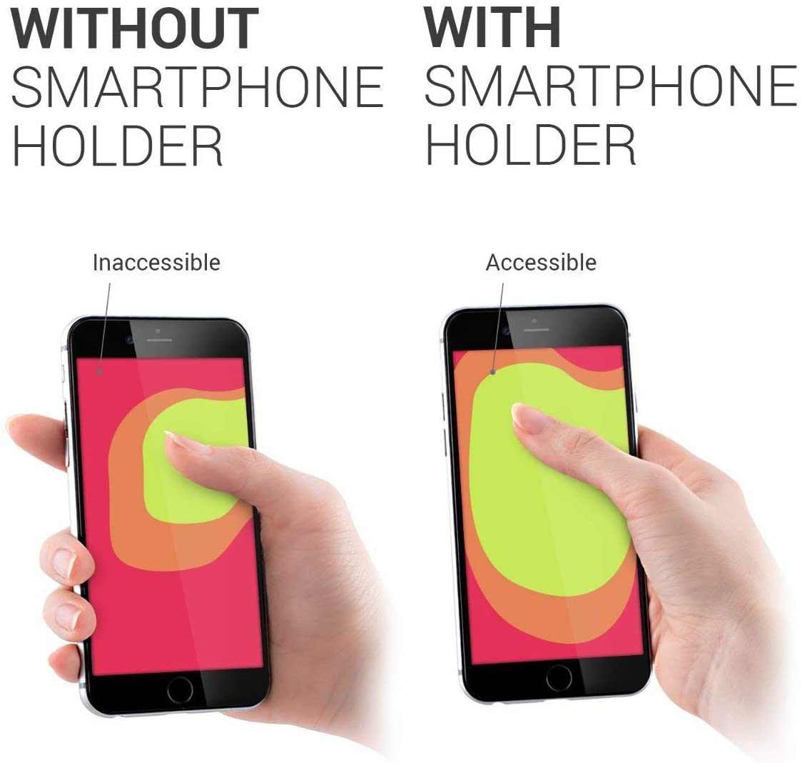 KW Σετ με 3 Finger Holders for Smartphones / iPhones - Αξεσουάρ για Εύκολο Κράτημα με Ένα Χέρι - Silver - 43997.06