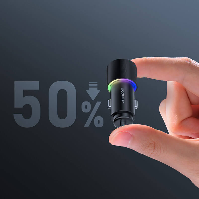 Joyroom JR - CL10 Car Charger Φόρτιση Κινητών στο Αυτοκίνητο με 2 Θύρες USB και Και Καλώδιο 3in1 Micro USB / Lightning / Type - C 1.2m - 24W - Black
