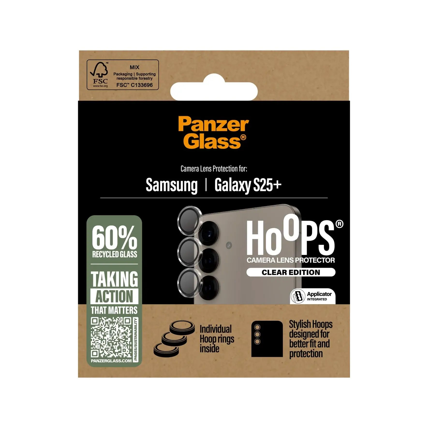 PanzerGlass Samsung Galaxy S25 Plus Hoops Camera Lens Protector Αντιχαρακτικό Γυαλί για την Κάμερα - Διάφανο