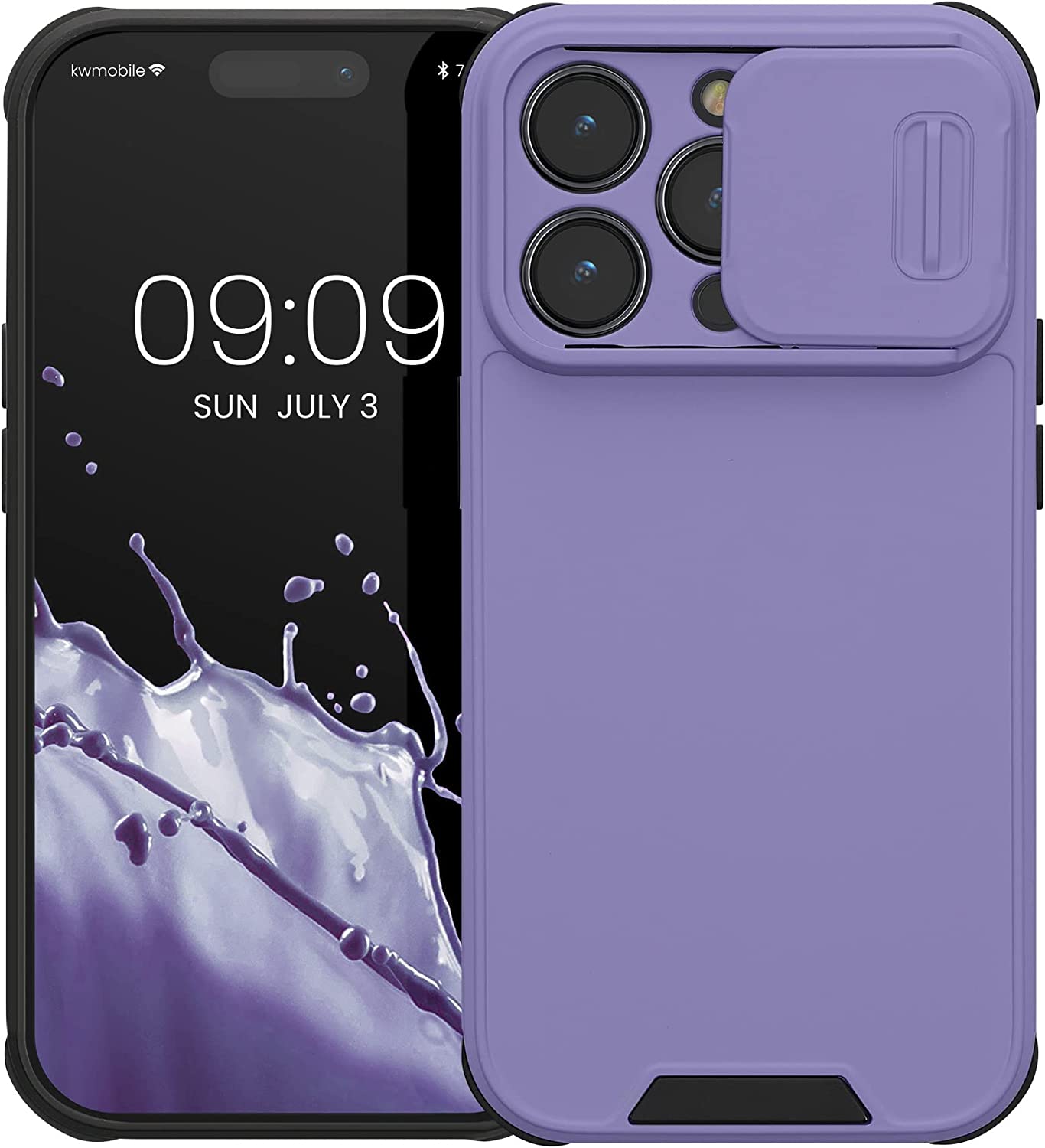 KW iPhone 14 Pro Hybrid Σκληρή Θήκη με Πλαίσιο Σιλικόνης TPU και Κάλυμμα για την Κάμερα - Orchid Purple - 60354.221
