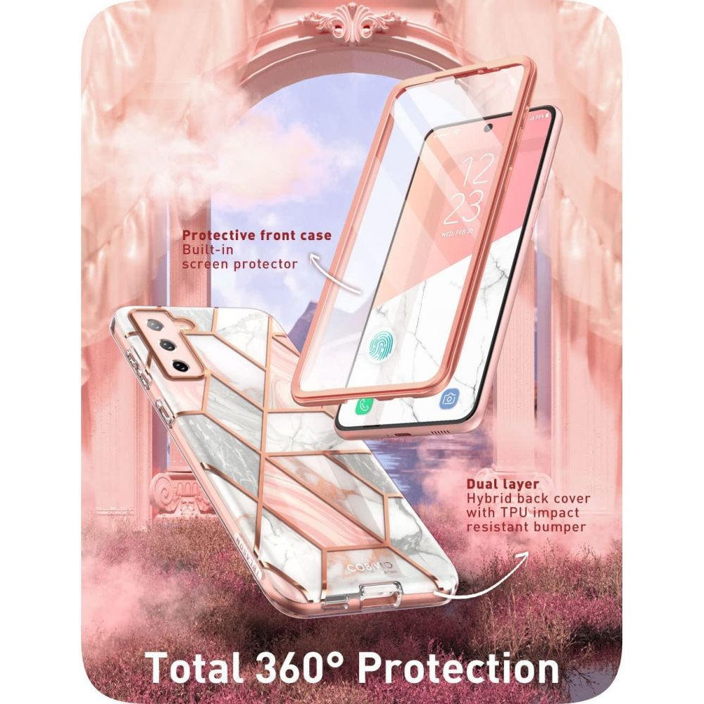 i - Blason Samsung Galaxy S22 Plus Cosmo Σκληρή Θήκη με Πλαίσιο Σιλικόνης και Προστασία Οθόνης - Marble