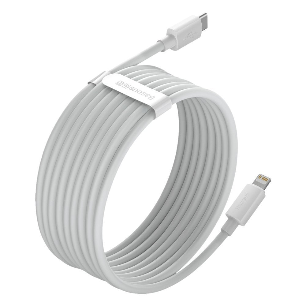 Baseus Simple Wisdom PD 20W - Καλώδιο Δεδομένων και Φόρτισης Type - C to Lightning 1,5M - 2 Τεμάχια - White - TZCATLZJ - 02