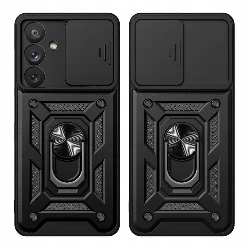 Techsuit Samsung Galaxy A35 5G - CamShield - Σκληρή Θήκη με Προστασία Καμερών και Δαχτυλίδι Συγκράτησης - Black