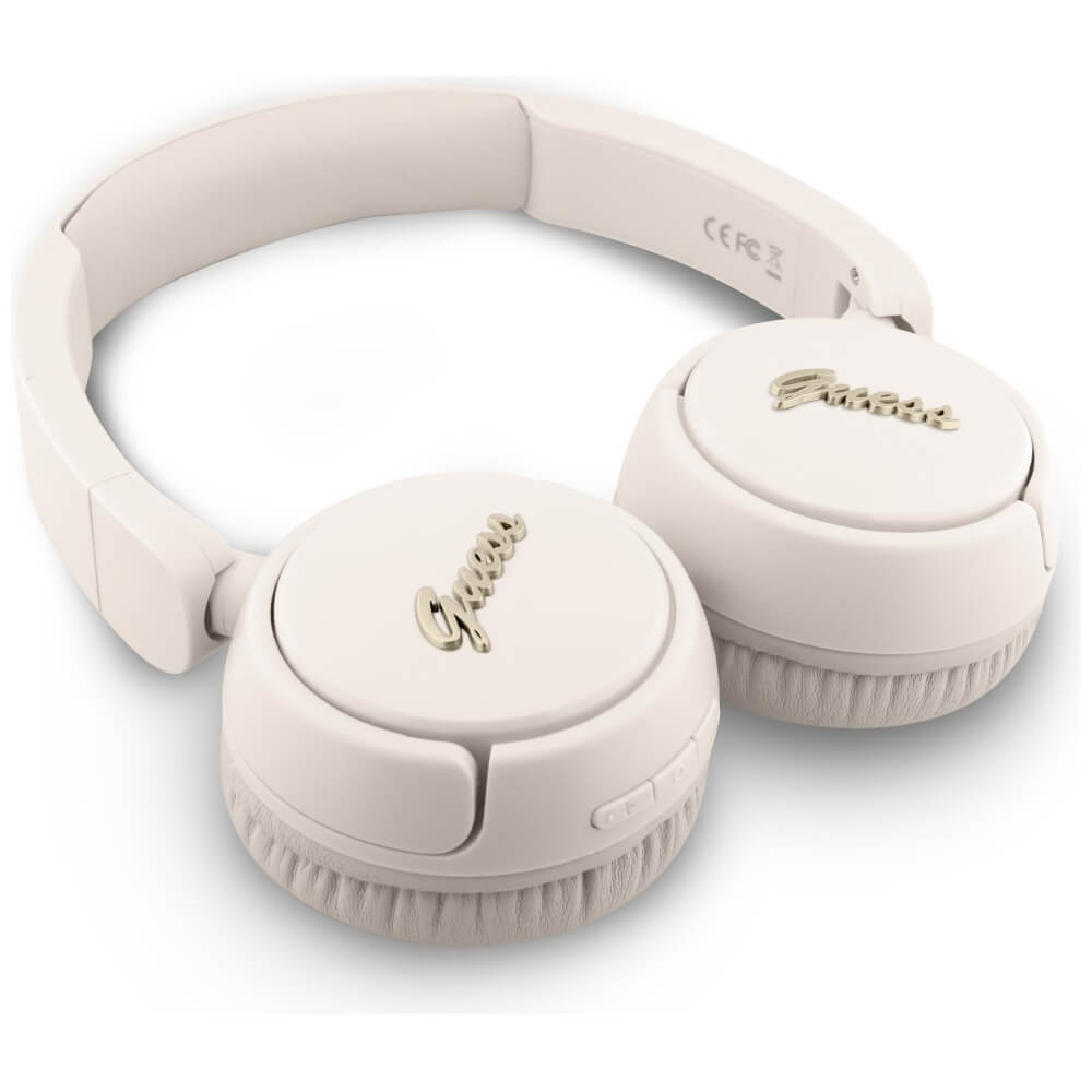 Guess Over - Ear Metal Logo Script - Ασύρματα Bluetooth Ακουστικά - Beige