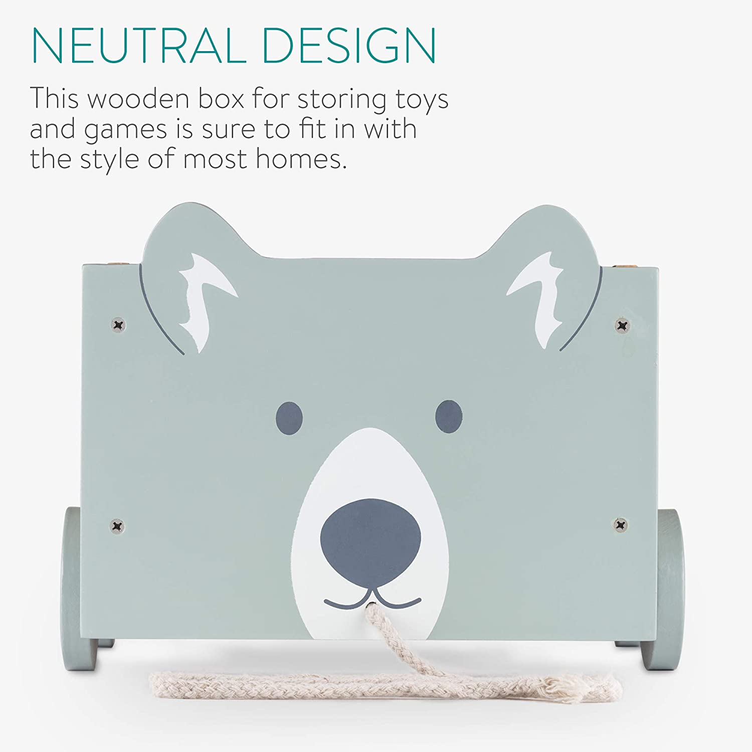 Navaris Toy Box Storage for Toys with Wheels - Παιδικό Κουτί Αποθήκευσης Παιχνιδιών με Ρόδες - Blue - 51163.07