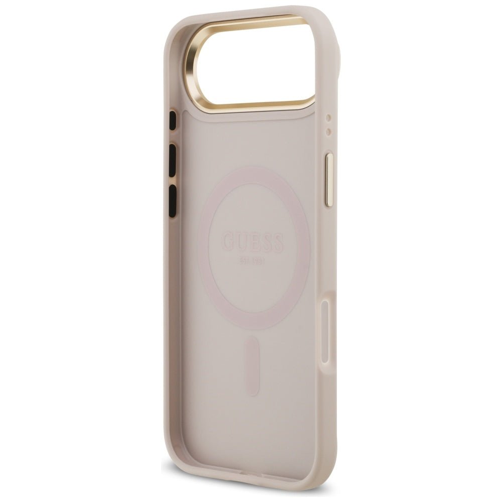 Guess iPhone Air - 4G PU Classic Logo MagSafe - Σκληρή Θήκη με Πλαίσιο Σιλικόνης και Επένδυση Οικολογικού Δέρματος - Pink - GUHMP17MP4MSEGCP