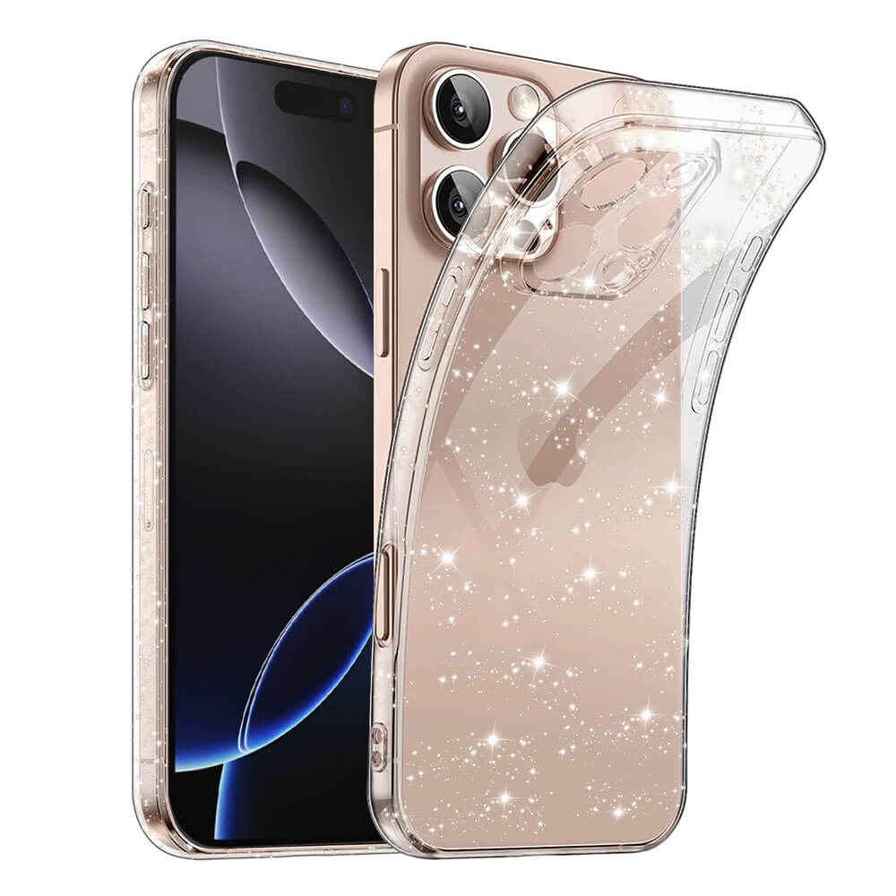 Techsuit iPhone 16 Pro Max - SparkleSkin - Θήκη Σιλικόνης με Glitter - Clear
