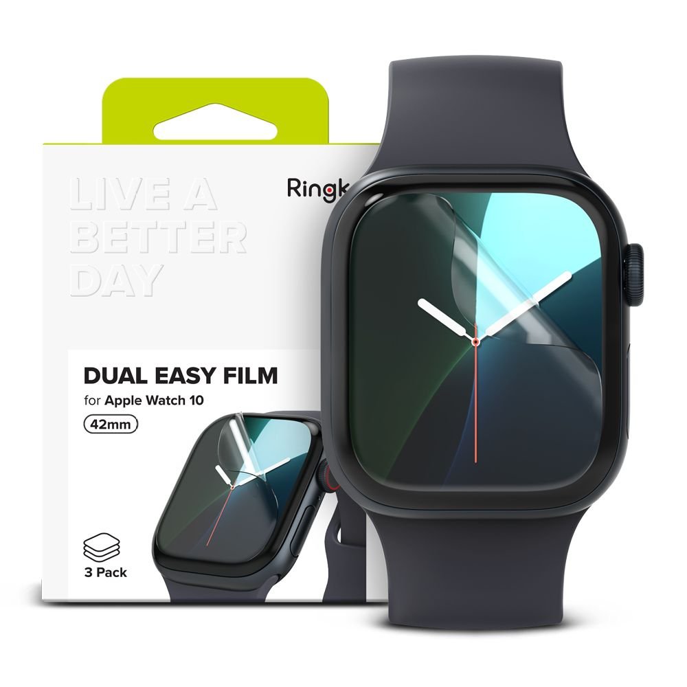 Ringke Προστασία Οθόνης Apple Watch 10/11 - 42mm - Dual Easy 3H Προστατευτική Μεμβράνη Οθόνης - 3 Τεμάχια - Διάφανη