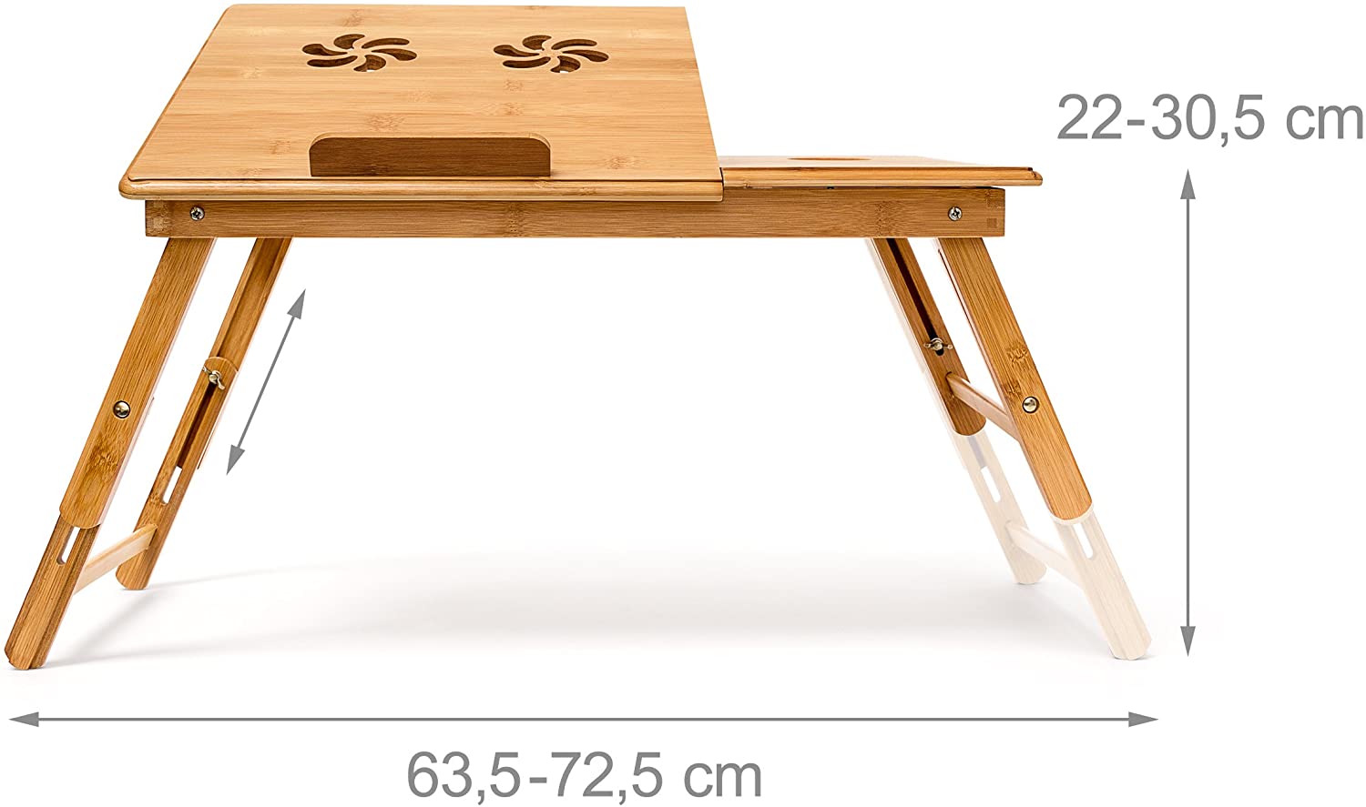 Relaxdays Τραπεζάκι Κρεβατιού για Φορητό Υπολογιστή με Πτυσσόμενη Βάση - Natural - 4052025191474
