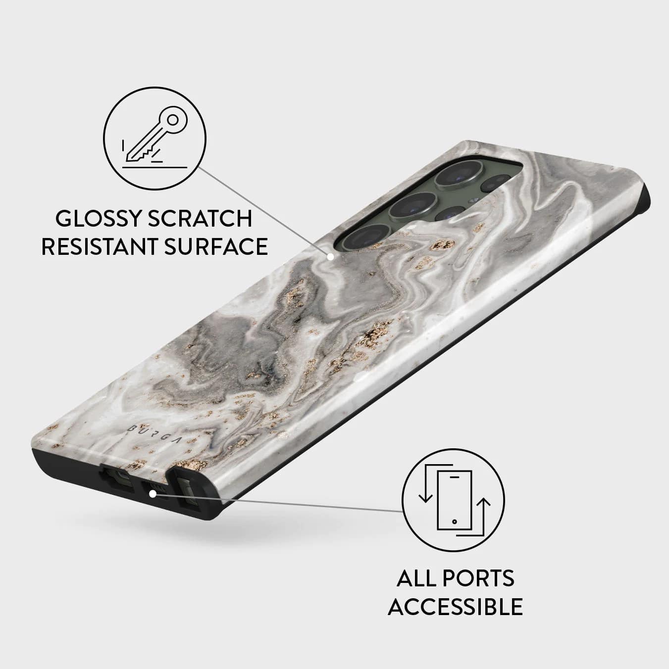 Burga Samsung Galaxy S23 Ultra Fashion Tough Σκληρή Θήκη - Snowstorm