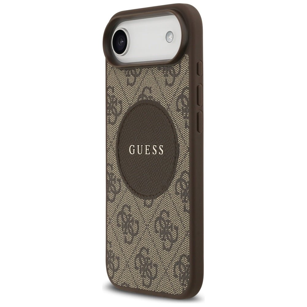 Guess iPhone Air - 4G Circle Classic Logo MagSafe - Θήκη με Επένδυση Συνθετικού Δέρματος - Brown - GUHMP17MP4PGRSGW