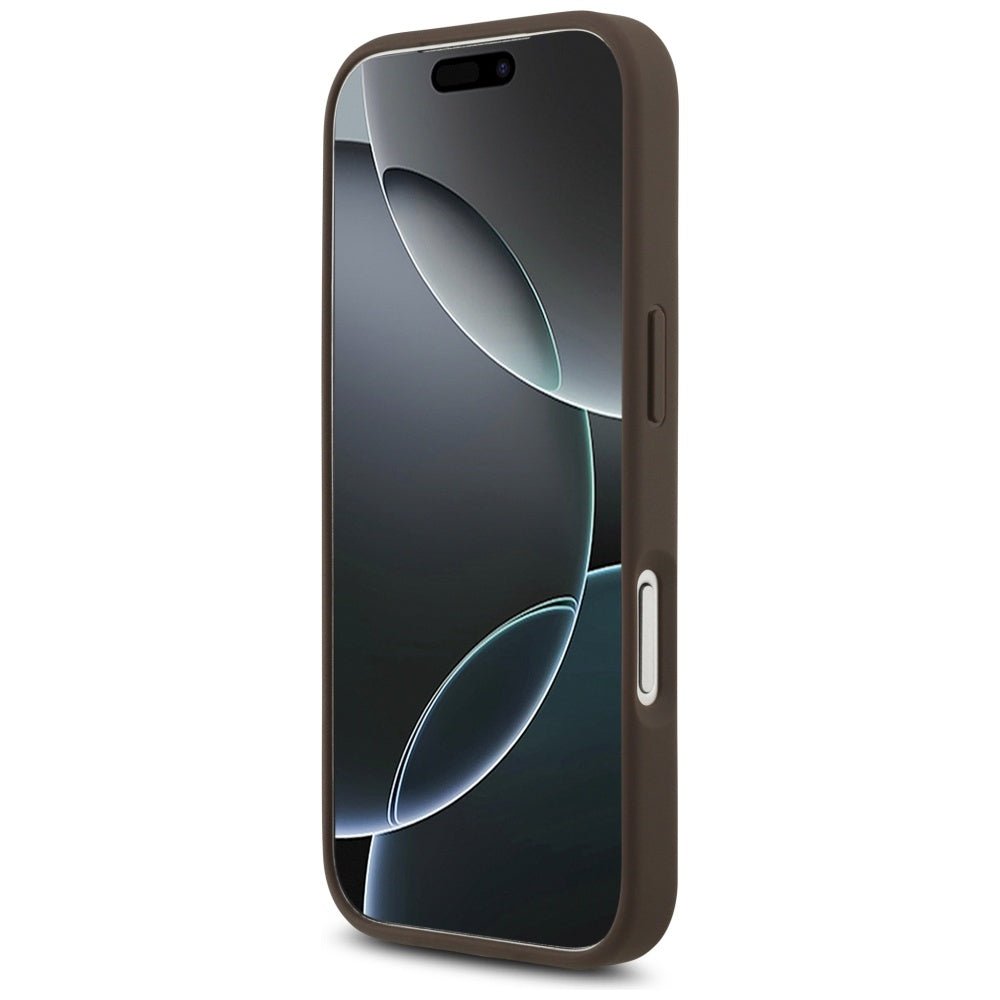 Guess iPhone 17 Pro - 4G Big Logo - Σκληρή Θήκη με Πλαίσιο Σιλικόνης και Επένδυση Συνθετικού Δέρματος - Brown - GUHCP17L4GMGBR
