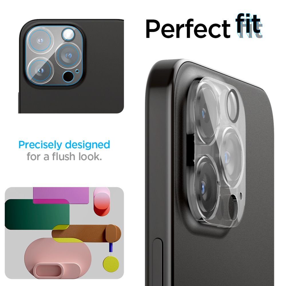 Spigen iPhone 14 Pro / 14 Pro Max / 15 Pro / 15 Pro Max / 16 Pro / 16 Pro Max Aparatu Optik.TR Αντιχαρακτικό Γυαλί για την Κάμερα - 2 Τεμάχια - Διάφανο