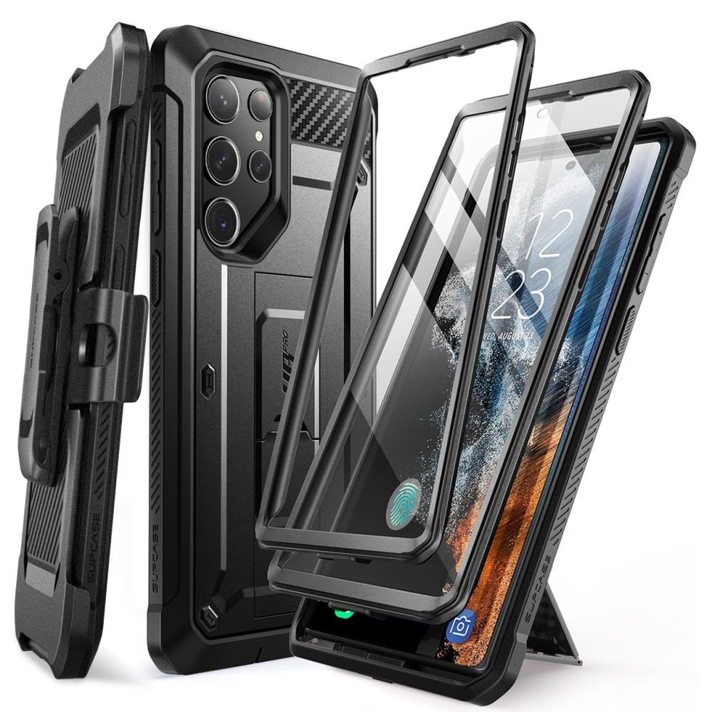 Supcase Samsung Galaxy S23 Ultra Unicorn Beetle Pro 2 Σκληρή Θήκη με Προστασία Οθόνης και Stand - Black