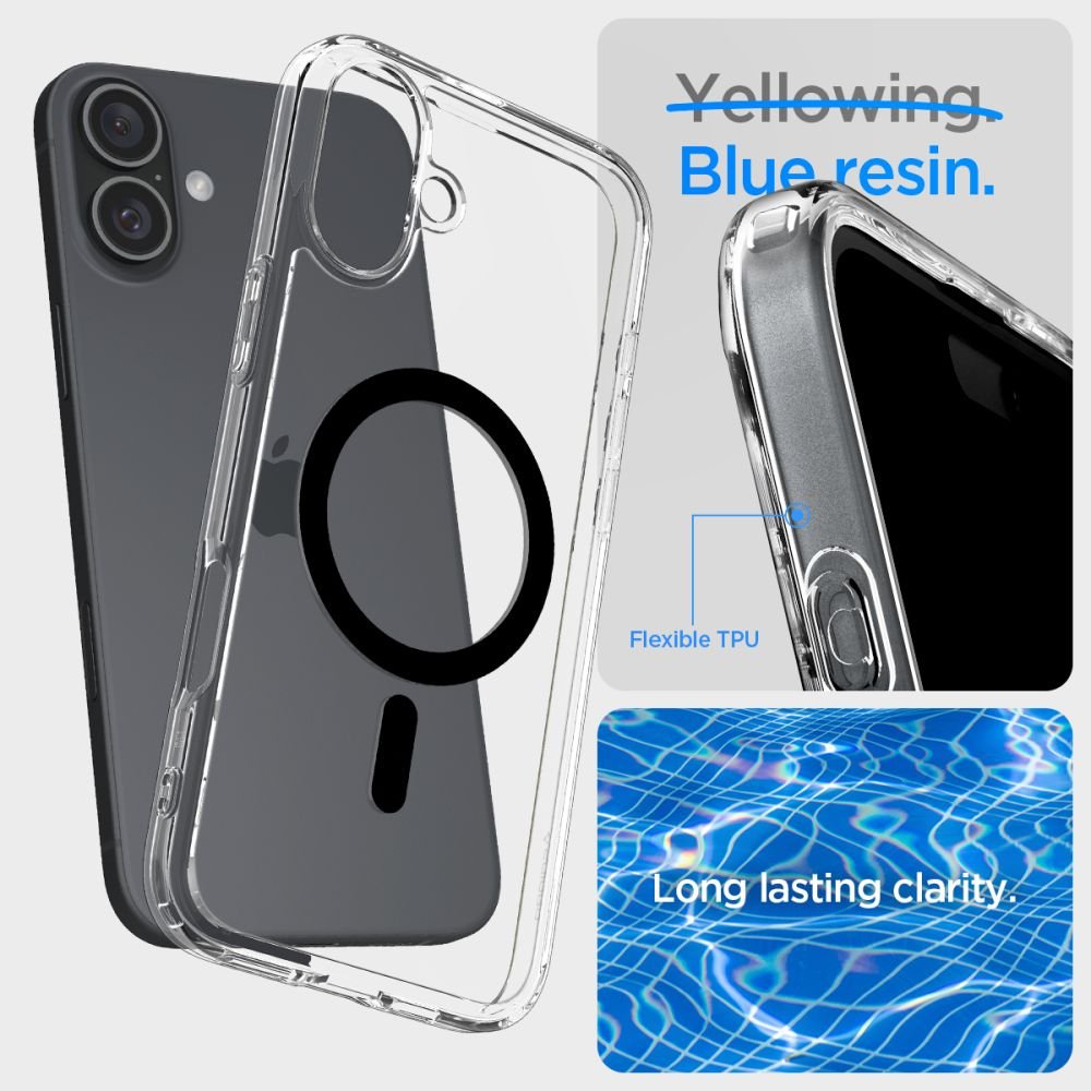 Spigen iPhone 16 Plus Ultra Hybrid Mag Σκληρή Θήκη με Πλαίσιο Σιλικόνης Και MagSafe - Black