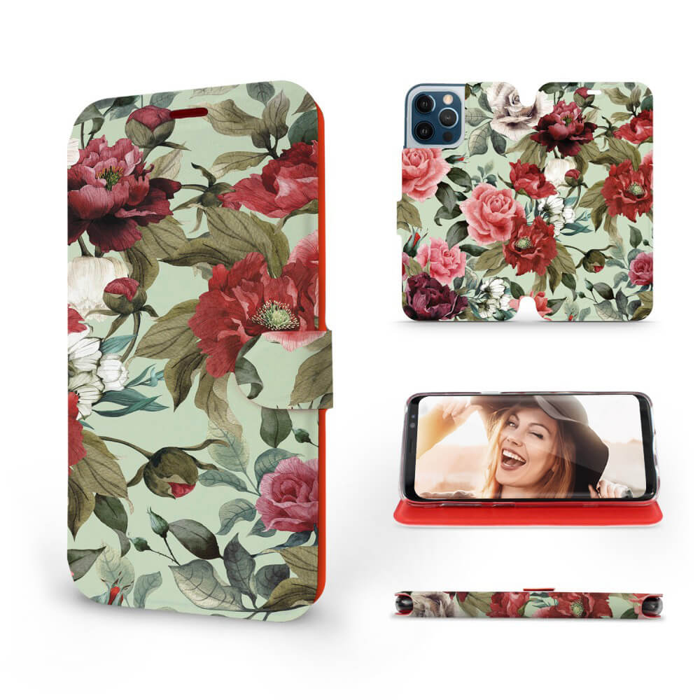Mobiwear iPhone 12 Pro Max Θήκη Βιβλίο Slim Flip - Design Flowers - MD06P