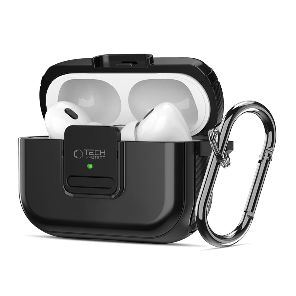 Tech - Protect AirPods Pro 1 / 2 Θήκη από Σκληρό Πλαστικό και Σιλικόνη με MagSafe - Defender Hook - Black