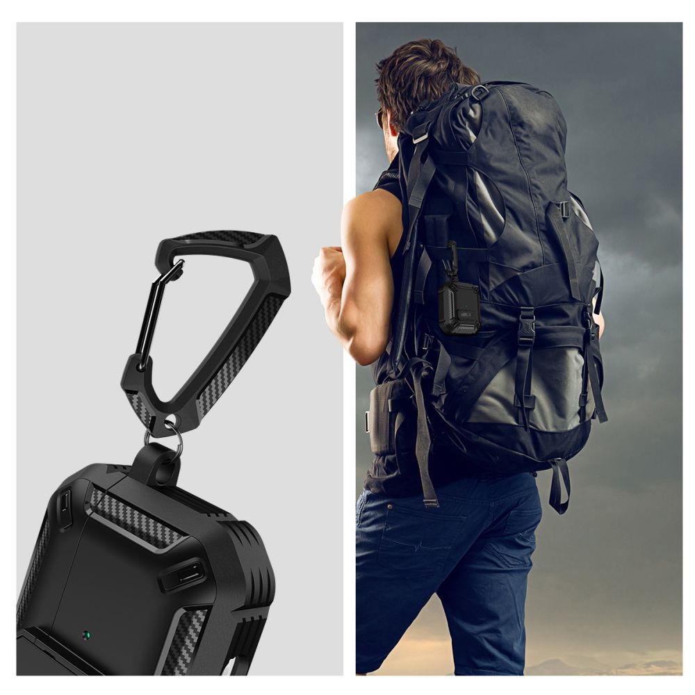 Tech - Protect AirPods 4 - Θήκη από Σκληρό Πλαστικό και Σιλικόνη - Carbonox - Black