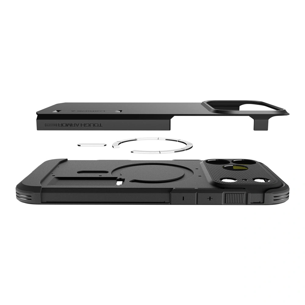 Spigen iPhone 17 Pro - Tough Armor T Mag - MagSafe Σκληρή Θήκη με Πλαίσιο Σιλικόνης και Σταντ - Black
