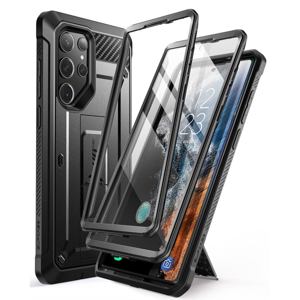Supcase Samsung Galaxy S23 Ultra Unicorn Beetle Pro 2 Σκληρή Θήκη με Προστασία Οθόνης και Stand - Black
