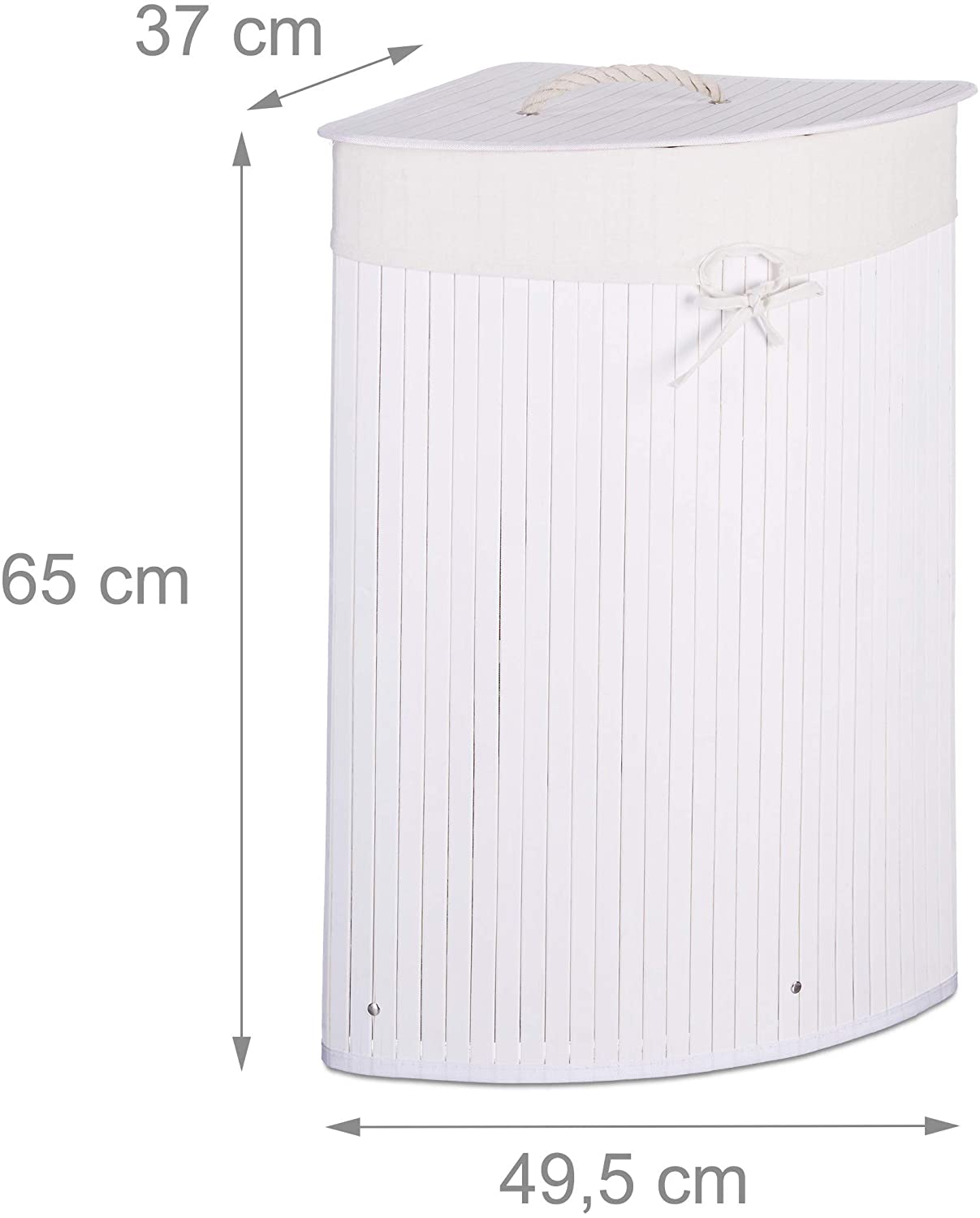 Relaxdays Καλάθι Απλύτων από Μπαμπού με Καπάκι - White - 4052025972851