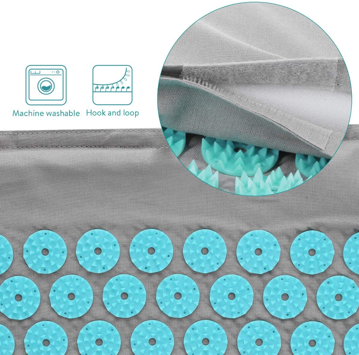 Navaris 2 - in - 1 Acupressure Mat and Pillow Set Σετ 2 σε 1 Χαλάκι και Μαξιλάρι Μασάζ - Grey / Blue - 43899.25
