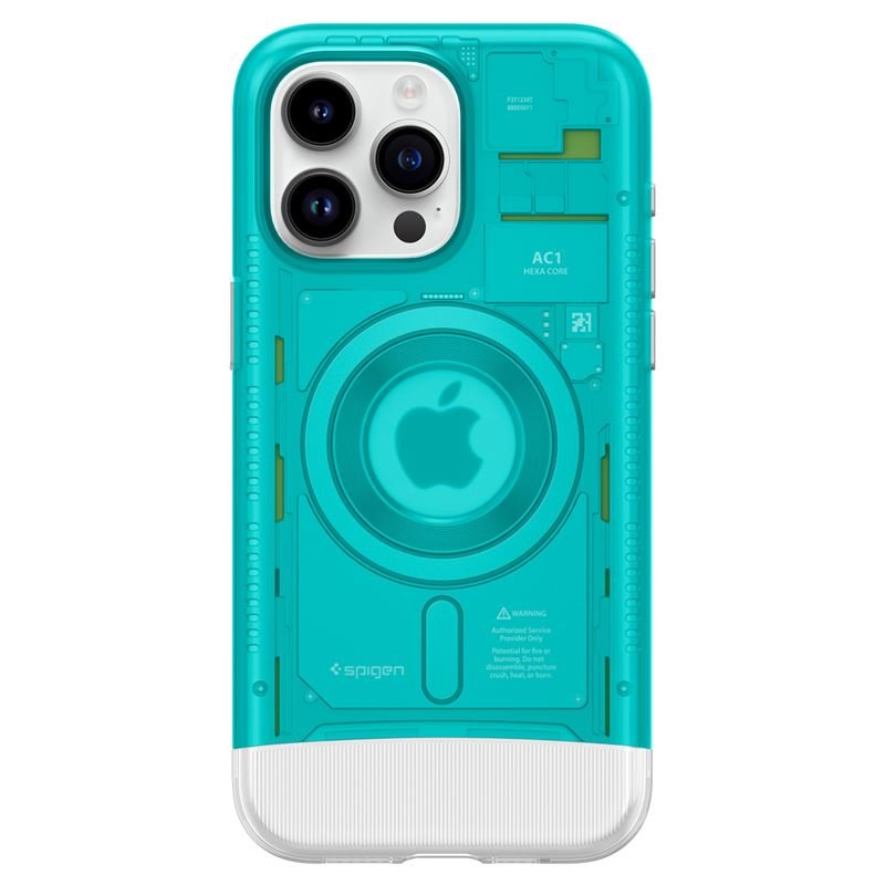 Spigen iPhone 15 Pro Max Classic C1 Mag Σκληρή Θήκη με Πλαίσιο Σιλικόνης και MagSafe - Bondi Blue