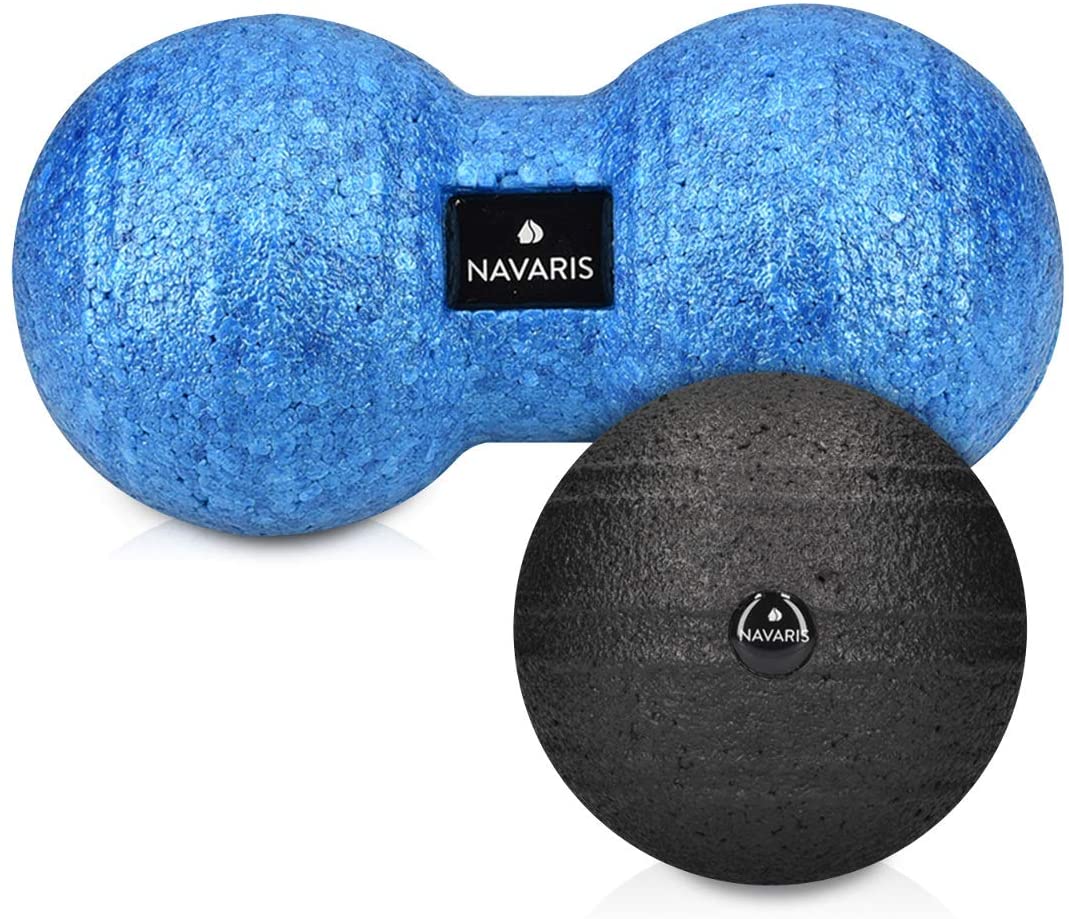 Navaris 2x Peanut Duo Massage Ball - Σετ με 2 Μπάλες Μασάζ - Blue / Black - 48106.04