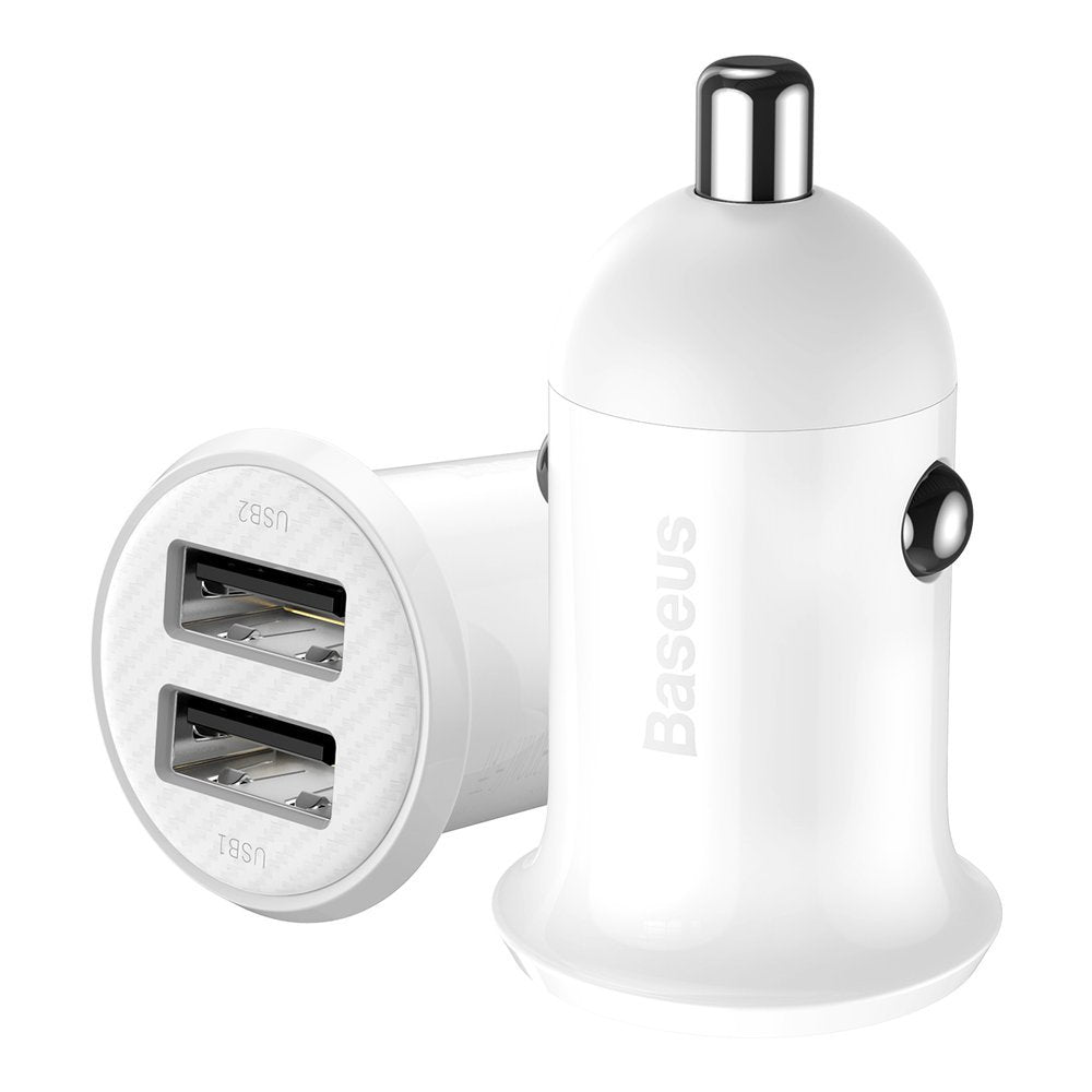 Baseus Grain Pro Car Charger - Φορτιστής Αυτοκινήτου 4.8A 2xUSB Ports - White - CCALLP - 02