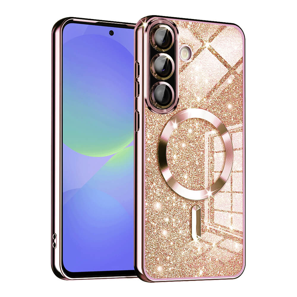 Techsuit Samsung Galaxy A36 5G / A56 5G - Luxury Glitter MagSafe - Θήκη Σιλικόνης - Rose Gold