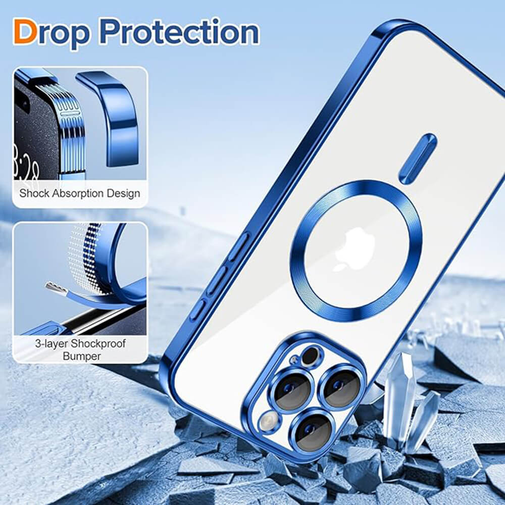 Techsuit iPhone 15 Pro Max - Luxury Crystal MagSafe - Θήκη Σιλικόνης - Deep Blue