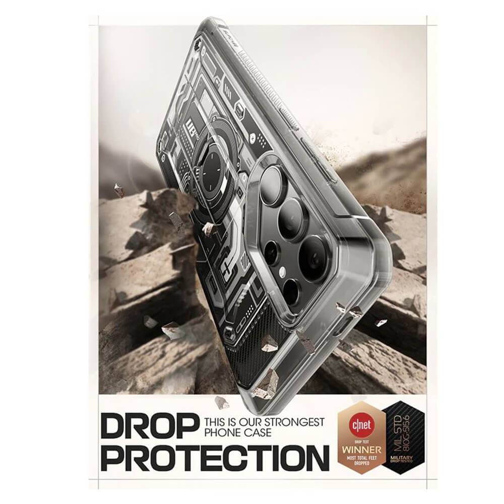 Supcase Samsung Galaxy S24 Ultra Unicorn Beetle Pro 2 Σκληρή Θήκη με Προστασία Οθόνης και Stand - Frost Black