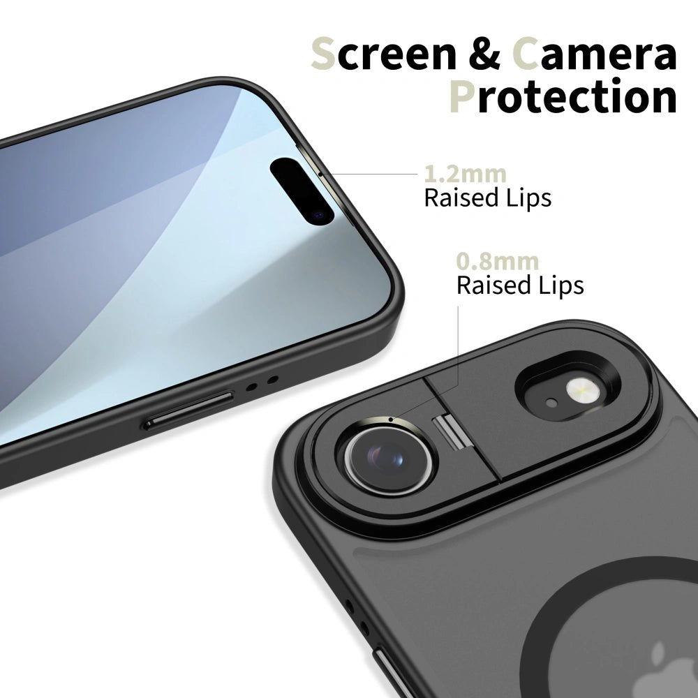 Tech - Protect iPhone Air - Magstand MagSafe - Σκληρή Θήκη με Πλαίσιο Σιλικόνης και Stand - Matte Black / Ημιδιάφανη