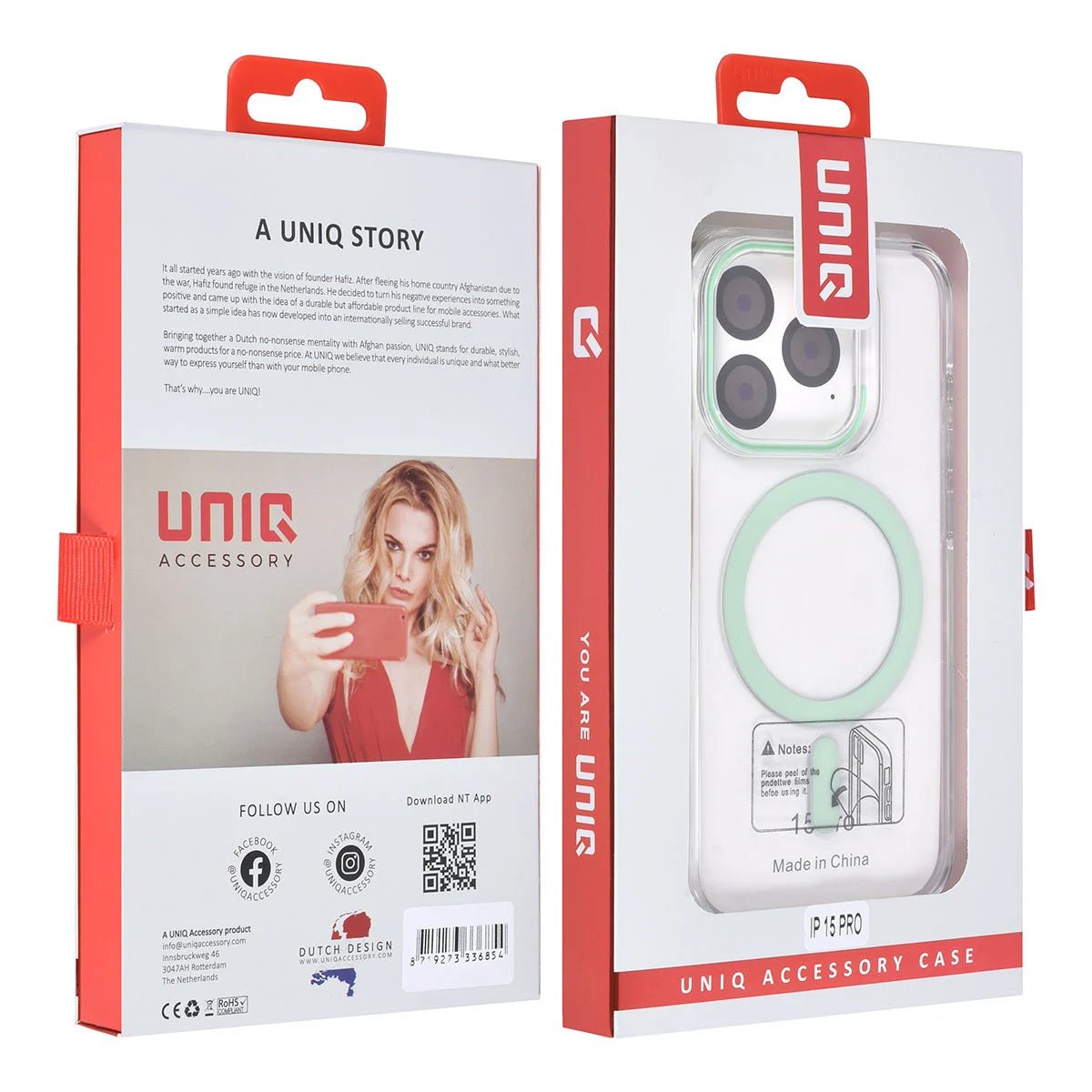 Tuniq iPhone 15 Pro - MagSafe Σκληρή Θήκη με Πλαίσιο Σιλικόνης - Διάφανη / Πράσινη