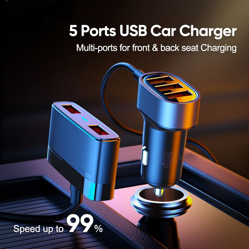 Joyroom JR - CL03 5 - Port - Φορτιστής Αυτοκινήτου με 5 Θύρες USB 6.2A - Black
