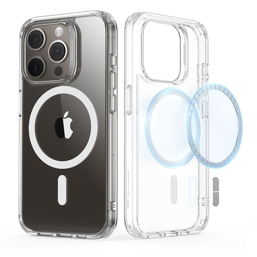 ESR iPhone 15 Pro Max Classic Hybrid Halolock Σκληρή Θήκη με Πλαίσιο Σιλικόνης και MagSafe - Διάφανη