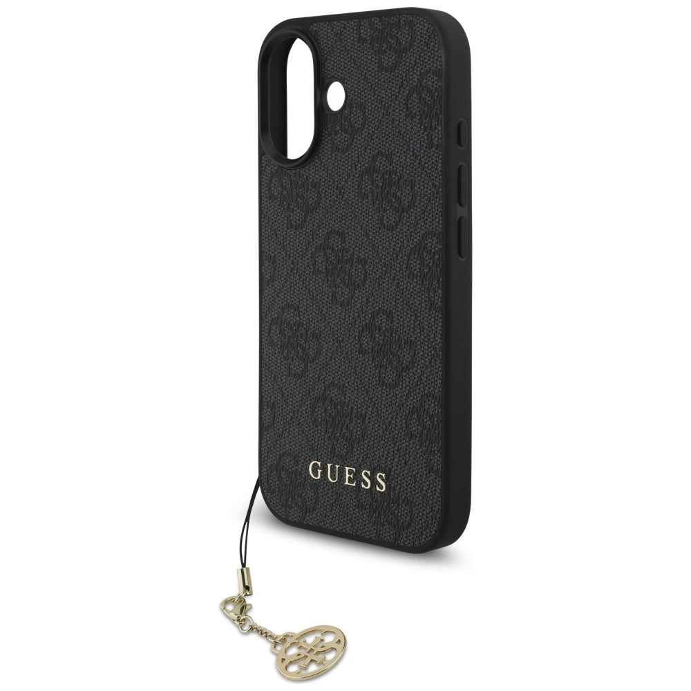 Guess iPhone 17 - 4G Charms Collection MagSafe - Θήκη με Επένδυση Συνθετικού Δέρματος - Black - GUHMP17SGF4GCK