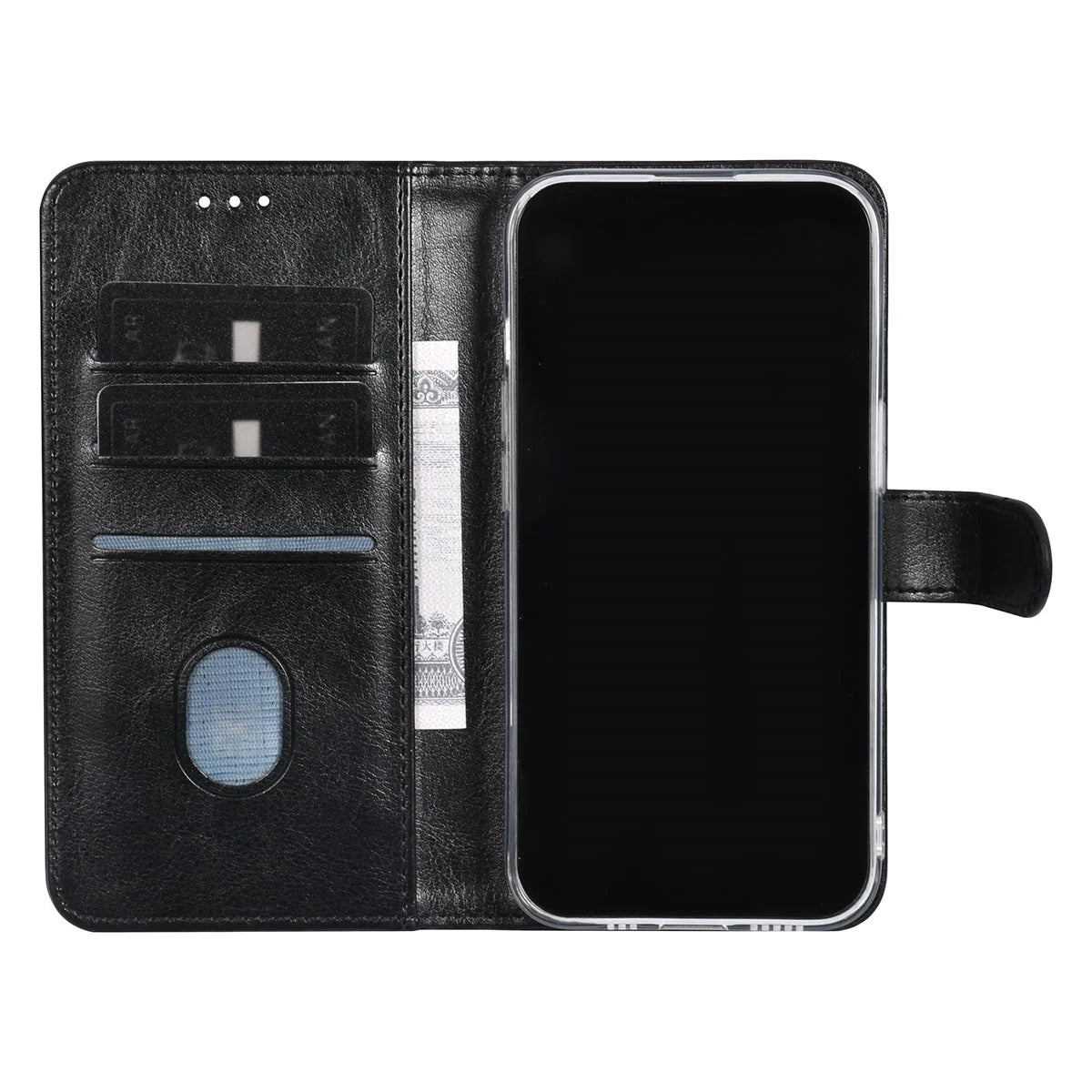 Tuniq iPhone 15 Pro - Θήκη Πορτοφόλι Stand από Δερματίνη - Μαύρη