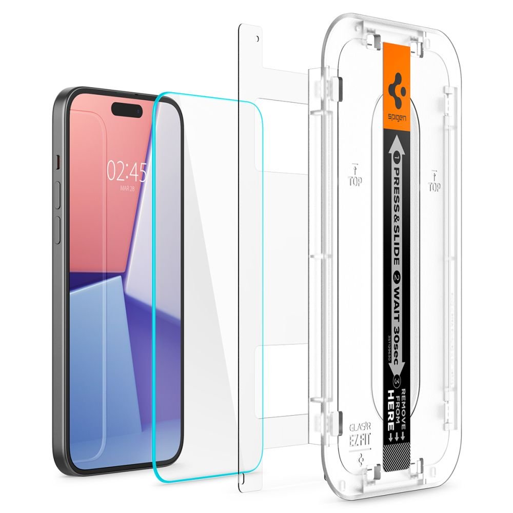Spigen iPhone 15 Plus Glas.TR EZ Fit 0.2mm 2.5D 9H Tempered Glass Αντιχαρακτικό Γυαλί Οθόνης - Clear - AGL06887