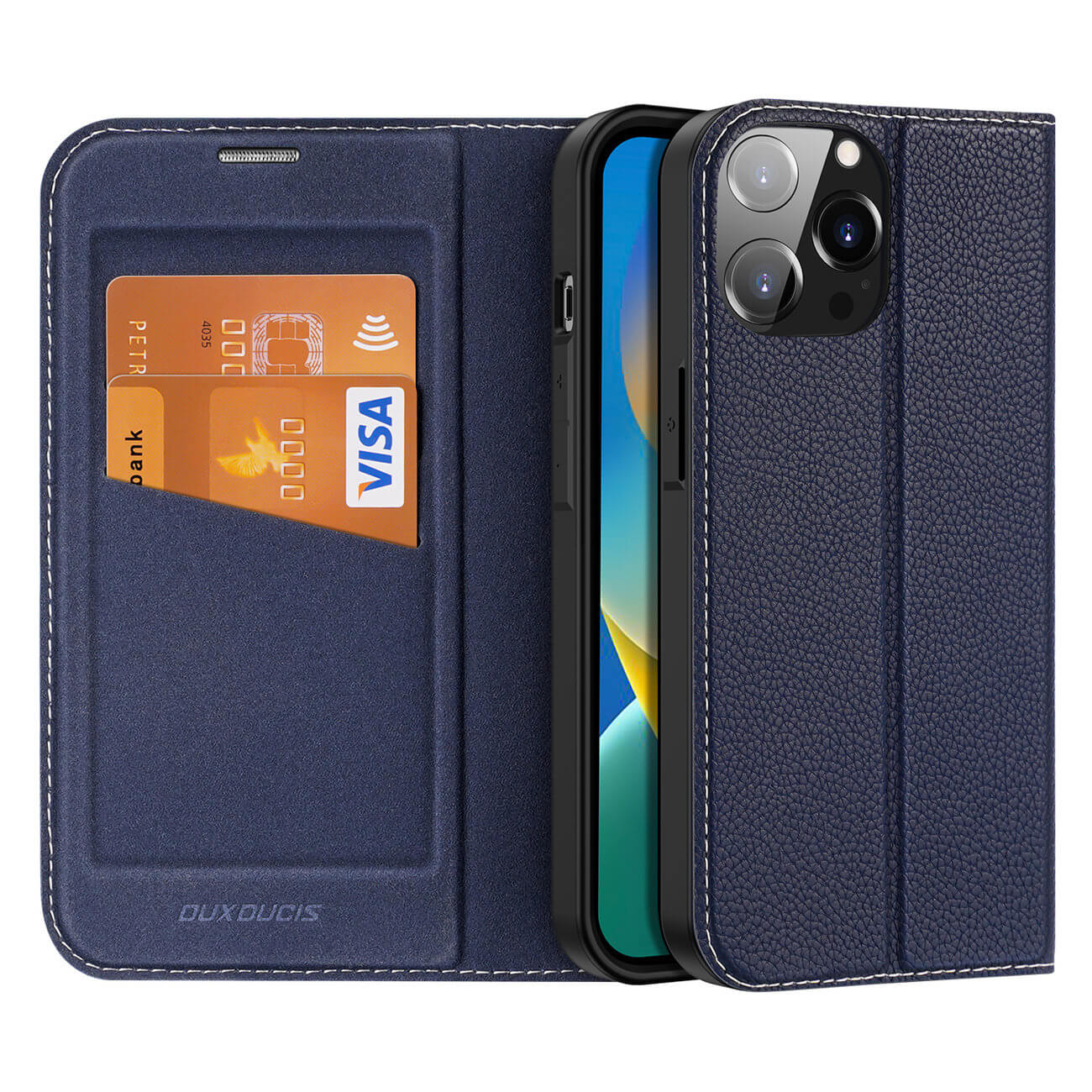 Dux Ducis iPhone 14 Pro Max Skin X2 Flip Stand Case Θήκη Βιβλίο - Blue