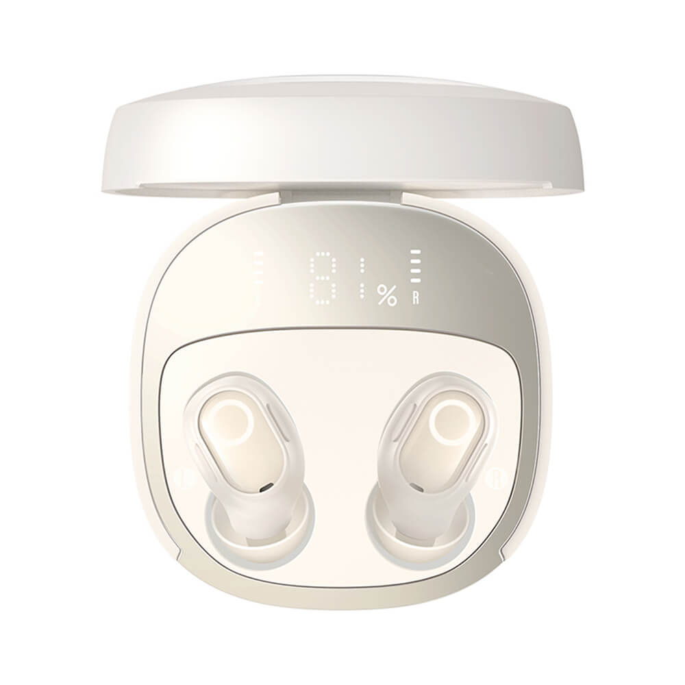 Baseus Earbuds WM02+ - TWS Bluetooth V5.3 - Ασύρματα ακουστικά για Κλήσεις / Μουσική - Creamy White