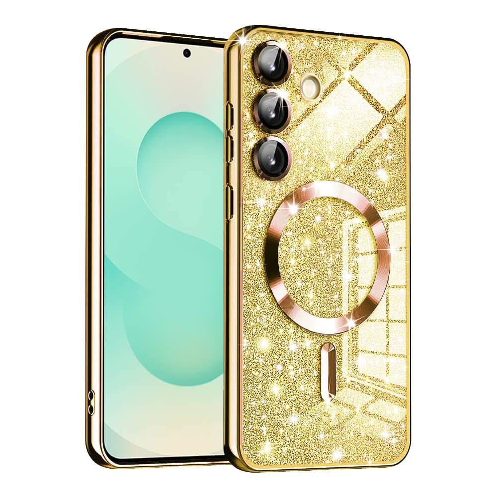 Techsuit Samsung Galaxy S25 Plus - Luxury Glitter MagSafe - Θήκη Σιλικόνης - Gold