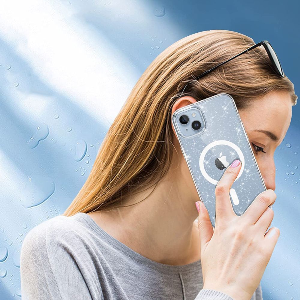 Tech - Protect iPhone 13 Pro Flexair Hybrid MagSafe Σκληρή Θήκη με Πλαίσιο Σιλικόνης και MagSafe - Glitter
